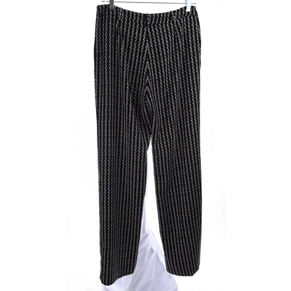 MNG Suit Collection Womens Loose Silky Pants Trousers Striped Black Sz 6 Small - Picture 5 of 7
